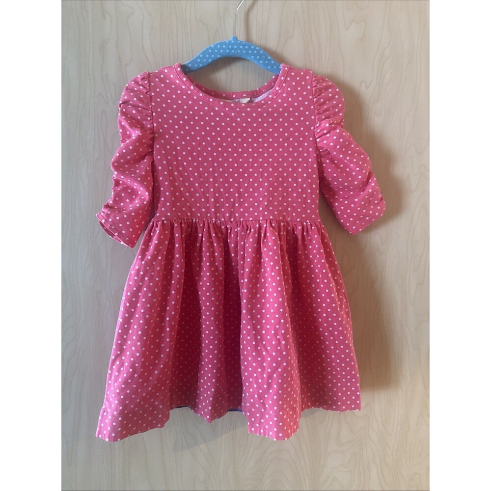 Matilda Jane "On Point" jersey dress pink white polka dot Puff Sleeve Size 2